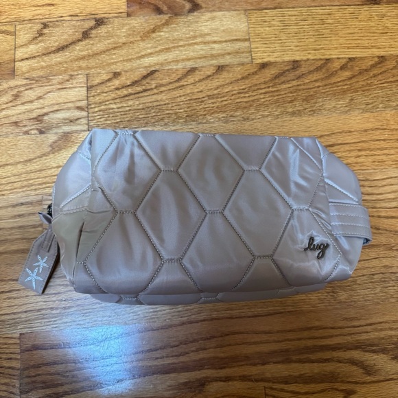 lug Handbags - EUC Lug Bumper Cosmetics Case - Sand Taupe with Starfish Puller